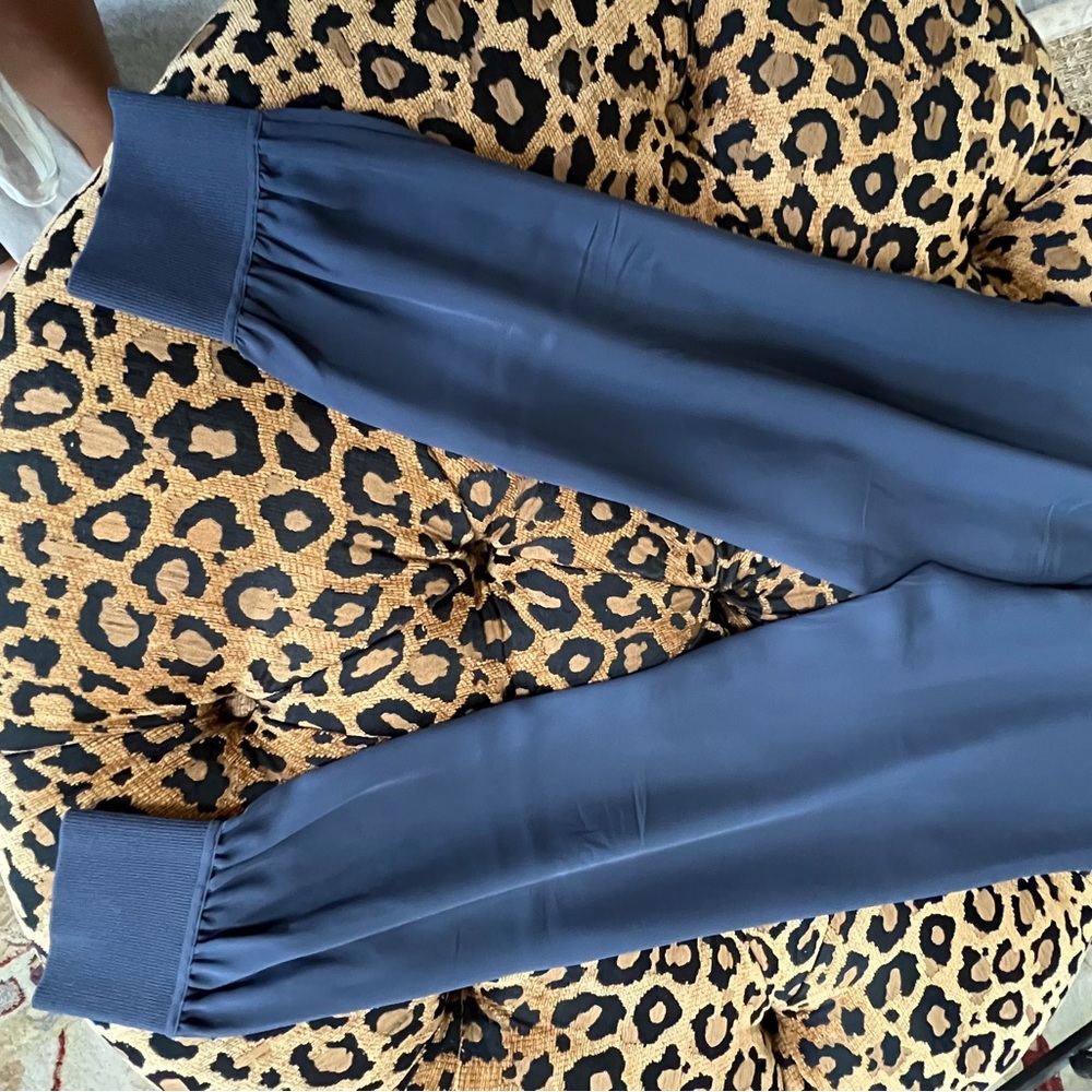 Theory slate blue silk joggers